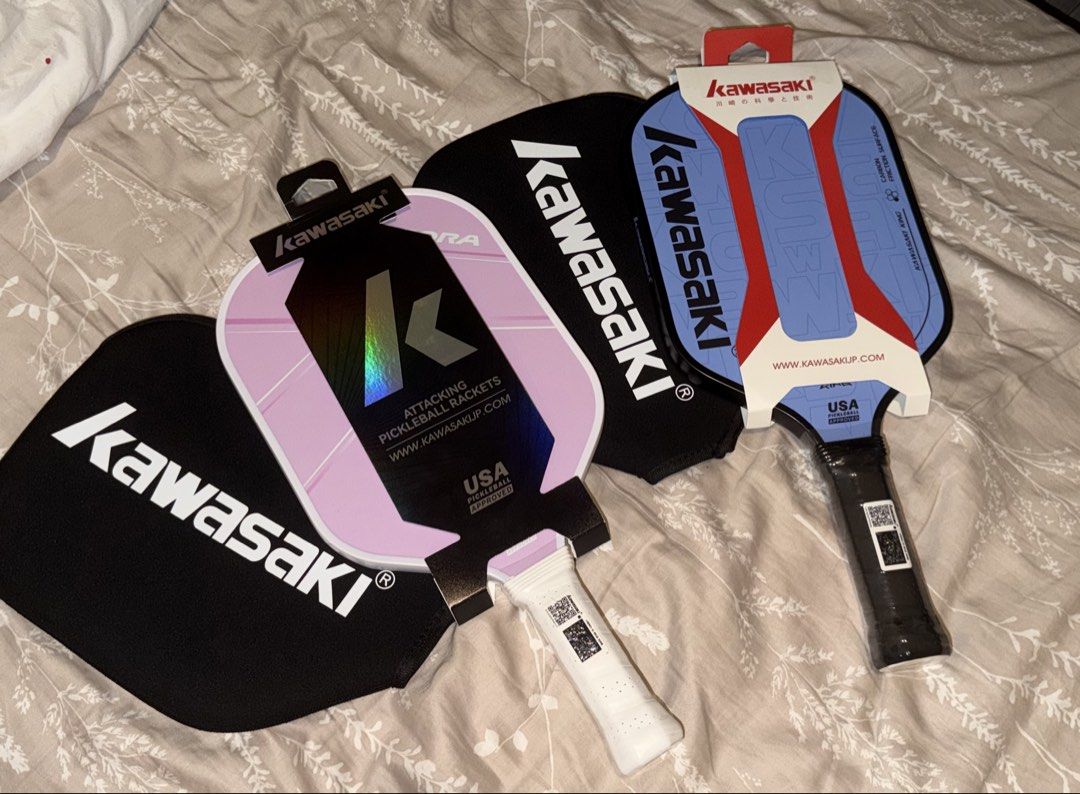 Kawasaki Pickleball Racket (Category: Racket and Ball Sports) located in Manila. Submitted by lucii_files02 (Listing ID 1463247245, Image 3). Description: ✨ Kawasaki Aurora (Pink) - ₱1,400 ✨ Kawasaki King 6 (Blue) - ₱2,600 both ₱3,800 ✔️ 100% Unused ✔️ USA Pickleball Approved ✔️ Comes with free sleeve + original receipt 📩 Send a message to claim yours!.