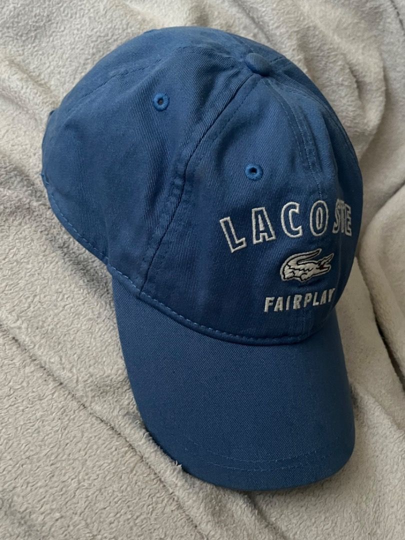 Lacoste Fairplay Blue Cotton Cap (Category: Caps & Hats) located in Quezon City. Submitted by docagillemontemayor (Listing ID 1463308224, Image 3). Description: Bought this at OKADA hotel this year lang(2025) Worn few times only (mostly indoor) SRP: ₱8K-9K (Hotel price) Selling LOW. Rfs: I have another one in color black One size (standard size) Lacoste Fairplay💙.