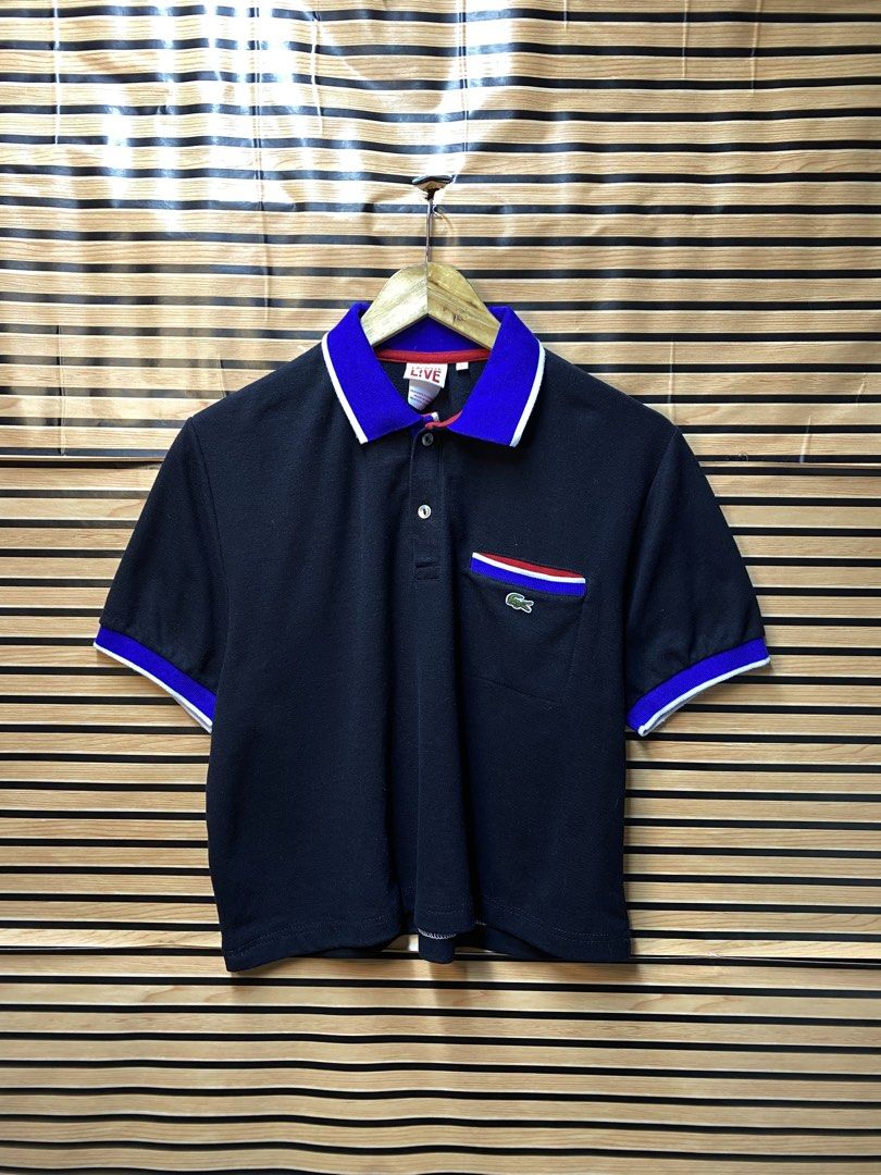 LACOSTE POLO SHIRT (CROP) (Category: Shirts) located in Makati City. Submitted by drip.poww (Listing ID 1463290366, Image 1). Description: - Authentic Lacoste - Color: Black - Size: Meduim (Altered) - Dimes: - Authentic - Excellent condition - Need wash, fresh from bale - Material: 100% Cotton Please don’t expect too much—these are thrifted (ukay) items. 😊 !!STILL NEGOTIABLE!!.