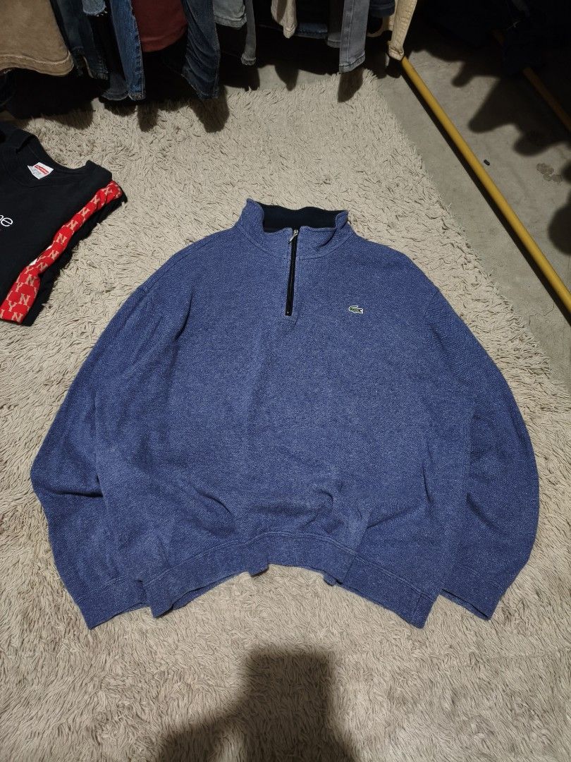 Lacoste Quarterzip jacket (Category: Coats, Jackets and Outerwear) located in Lebak. Submitted by tomaythrift (Listing ID 1463278507, Image 1). Description: 24 x 28 dimes no issue authentic 9/10 color rate.