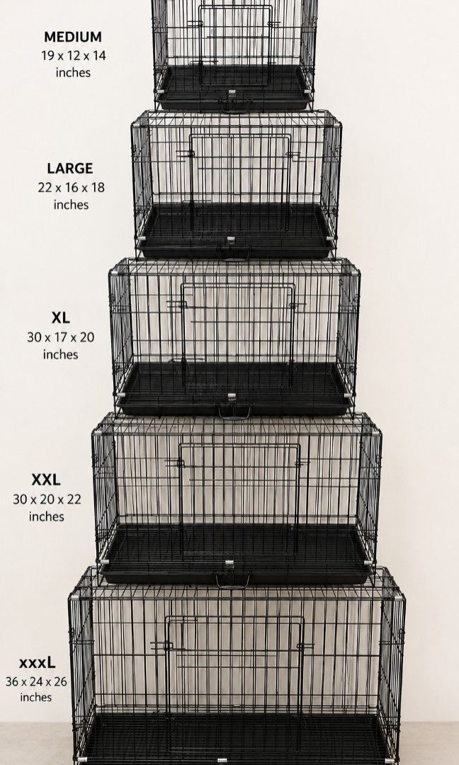 Large Black Coated Folding Dog & Cat cage (Category: Homes & Other Pet Accessories) located in Manila. Submitted by charjin26839472 (Listing ID 1463119871, Image 2). Description: - Large black coated dog & cat cage - Removable tray for easy cleaning - Folds flat for convenient storage - Ideal for small dog breeds & animals Store Hours • Monday to Saturday Morning: 8:00 AM – 12:00 NN Afternoon: 1:00 PM – 4:00 PM • Sunday 8:00 AM – 11:00 AM only Fo
