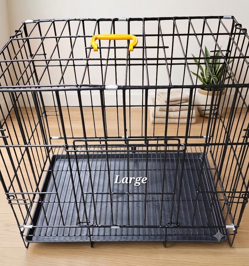 Large Black Coated Folding Dog & Cat cage (Category: Homes & Other Pet Accessories) located in Manila. Submitted by charjin26839472 (Listing ID 1463119871, Image 1). Description: - Large black coated dog & cat cage - Removable tray for easy cleaning - Folds flat for convenient storage - Ideal for small dog breeds & animals Store Hours • Monday to Saturday Morning: 8:00 AM – 12:00 NN Afternoon: 1:00 PM – 4:00 PM • Sunday 8:00 AM – 11:00 AM only Fo