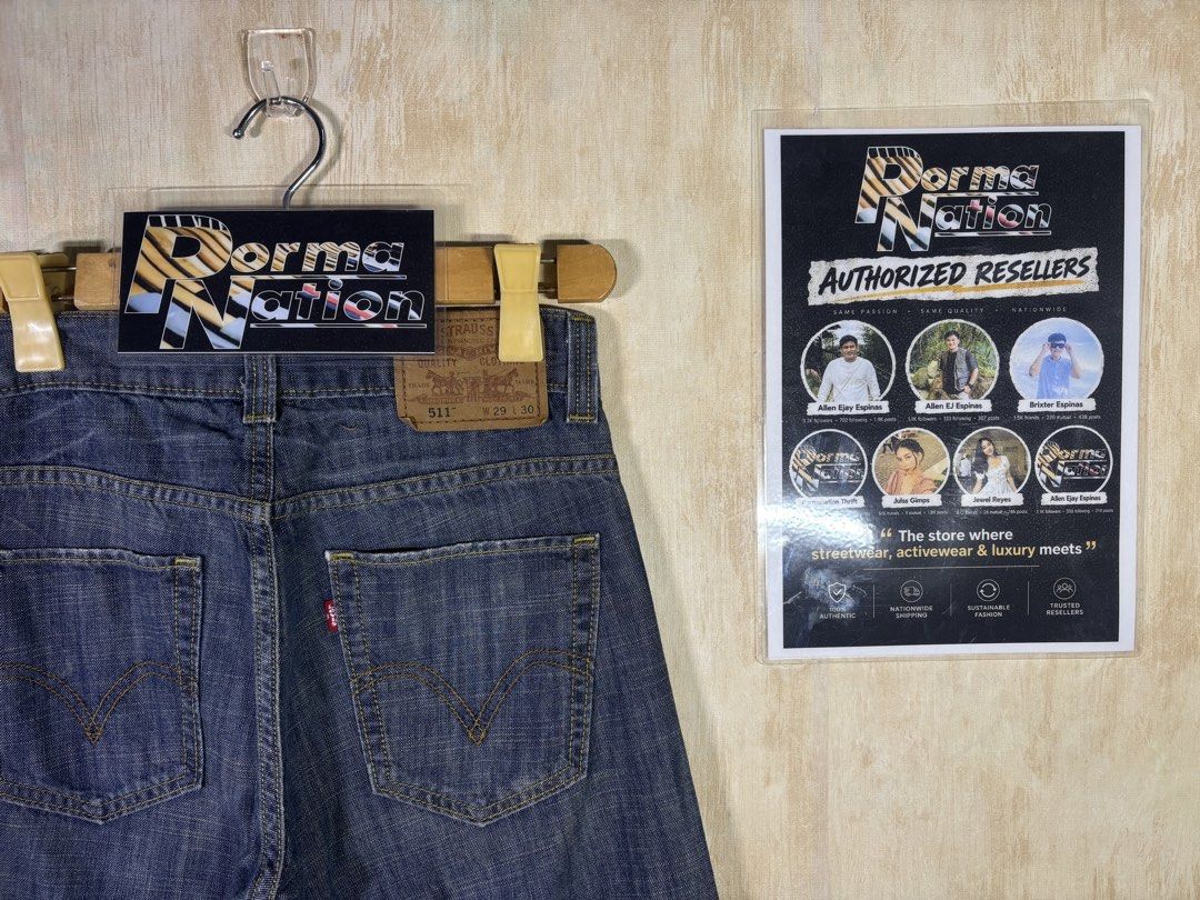 LEVIS 511 PANTS (Category: Jeans) located in Cabuyao City. Submitted by pormanation-thrift-store (Listing ID 1463127927, Image 3). Description: LEVIS 511 PANTS Condition: EXCELLENT Color rate: 9/10 Size: 29 Dimes: 29”Wx 40.5”L Issue: NONE‼️ Price: 1200.