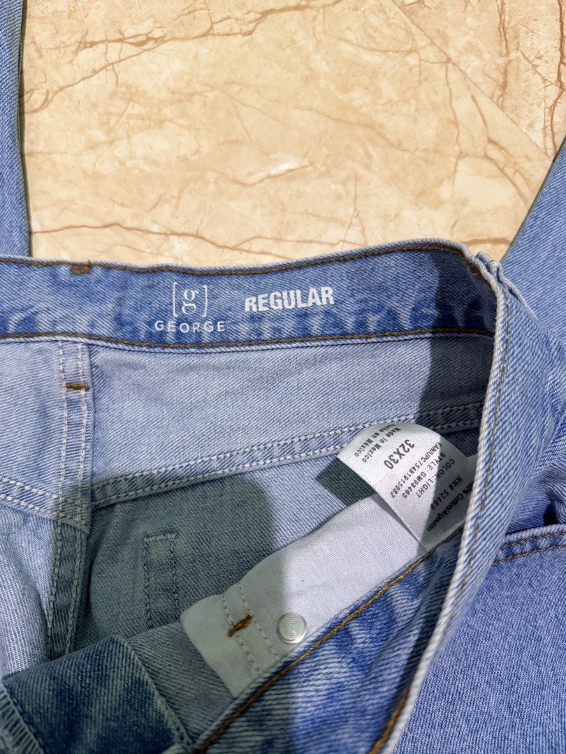 light blue George regular fit frayed cut (Category: Jeans) located in Manila. Submitted by _declutterprelovezz (Listing ID 1463277319, Image 3). Description: light blue George regular-fit denim jeans.