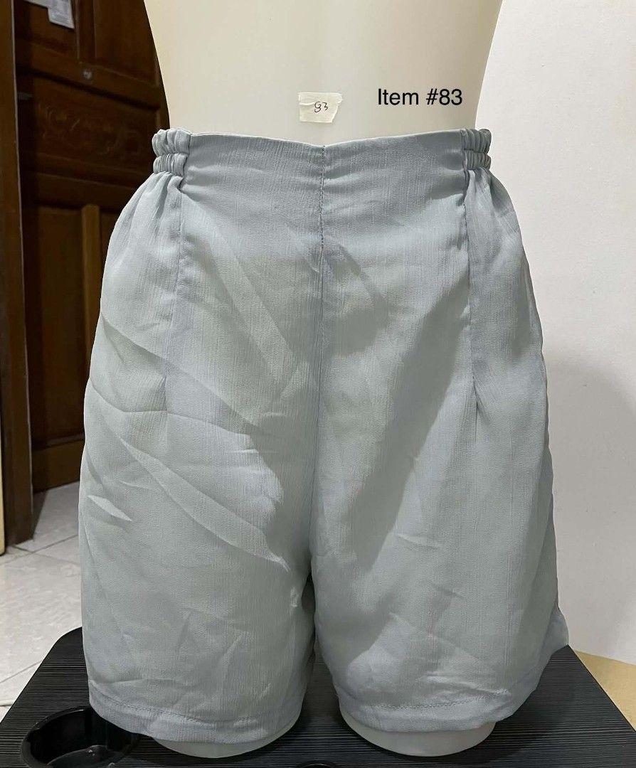 Light Grey High Waisted Pleated Shorts (Category: Shorts) located in Quezon City. Submitted by syayayay (Listing ID 1463208505, Image 1). Description: - Light grey shorts - High-waisted fit - Elastic back for comfort - Pleated front detail - Zipper closure at the back - Comfortable and stylish - Ideal for casual wear.