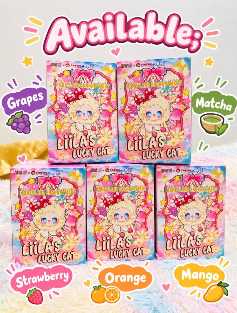 Liila’s Lucky Cat V3 (💯Original) (Category: Designer & Blind Box Toys) located in Rodriguez. Submitted by cgszone (Listing ID 1463192410, Image 1). Description: Liila’s Lucky Cat V3 (💯Original) Brand New and Sealed 💰₱420 each only! Available: Grapes Matcha Strawberry Orange Mango 📍 Location: Burgos, Rodriguez, Rizal ✅ Pick-up via Lalamove or Grab (yes to COD – booking c/o buyer) ✅ J&T shipping – ₱60 SF within Metro Manila (payment first).