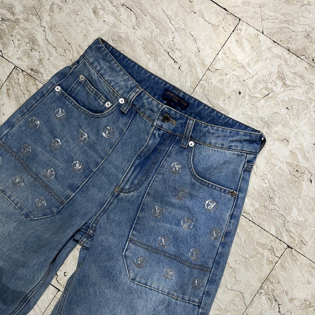 Louis Vuitton Monogram Denim Jeans Pants Size S (Category: Jeans) located in Caloocan City. Submitted by ayogorenia1002 (Listing ID 1463214656, Image 3). Description: - Authentic Louis Vuitton denim jeans - Iconic LV monogram pattern all over - Wide leg fit - Made in Italy - Size S - Perfect statement piece for your wardrobe.