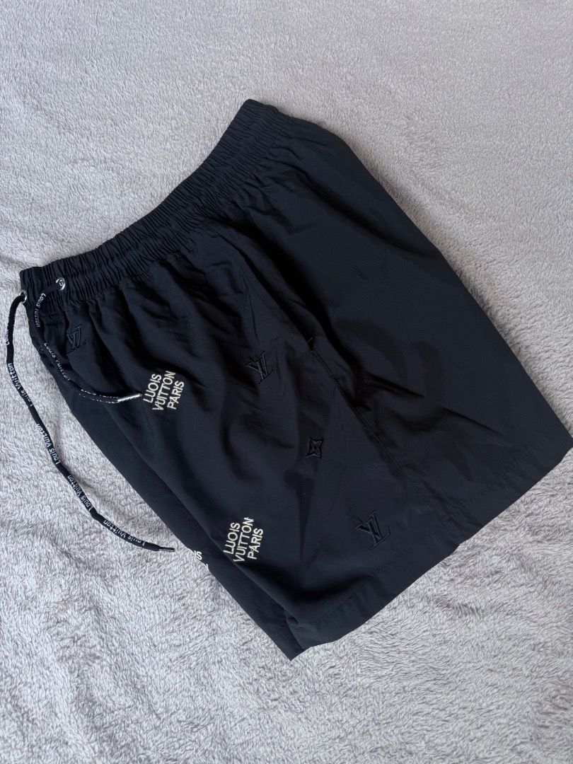 Louis Vuitton Paris Black Monogram Shorts (Category: Shorts) located in Bislig. Submitted by zeazanayos15674 (Listing ID 1463179322, Image 2). Description: - Authentic Black Louis Vuitton Shorts - All-over Monogram Print - Elastic Waistband with Drawstring - Size S (Fits Waist 28-34 inches) - Ideal for Casual Wear or Lounging - Please check photos for detailed condition.