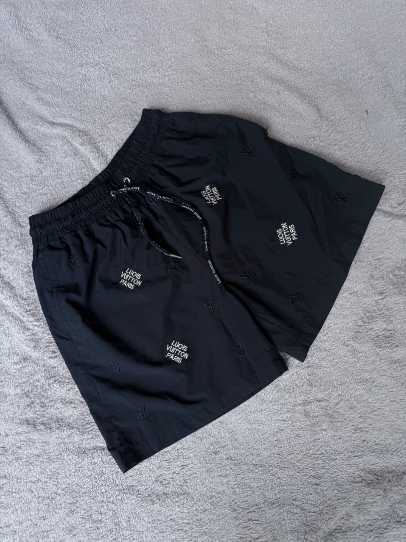 Louis Vuitton Paris Black Monogram Shorts (Category: Shorts) located in Bislig. Submitted by zeazanayos15674 (Listing ID 1463179322, Image 1). Description: - Authentic Black Louis Vuitton Shorts - All-over Monogram Print - Elastic Waistband with Drawstring - Size S (Fits Waist 28-34 inches) - Ideal for Casual Wear or Lounging - Please check photos for detailed condition.