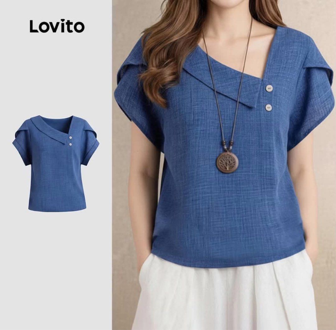 Lovito Blue Women's Blouse (Category: Blouses) located in Taguig. Submitted by lazysynah (Listing ID 1463250837, Image 1). Description: .