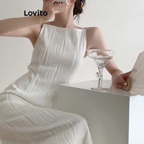 Lovito White Pleated Spaghetti Strap Midi Dress (Category: Dresses) located in Quezon City. Submitted by gg.finds (Listing ID 1463153235, Image 1). Description: - brand new, never worn; no tag - orig price is 599 - lightweight and breathable material, very comfy and flattering - midi length, lined design - size is Small on tag - color is White - rfs: decluttering, doesnt fit well on me.