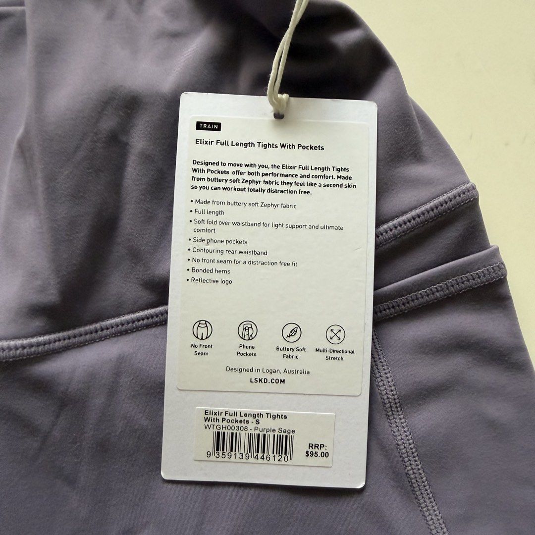 LSKD Elixir Full leggings with Pockets (Category: Activewear) located in Manila. Submitted by yasminehannah (Listing ID 1463125606, Image 3). Description: Size Small. with pockets. Light purple. Never been used. Original price is 95aud = 4,500.
