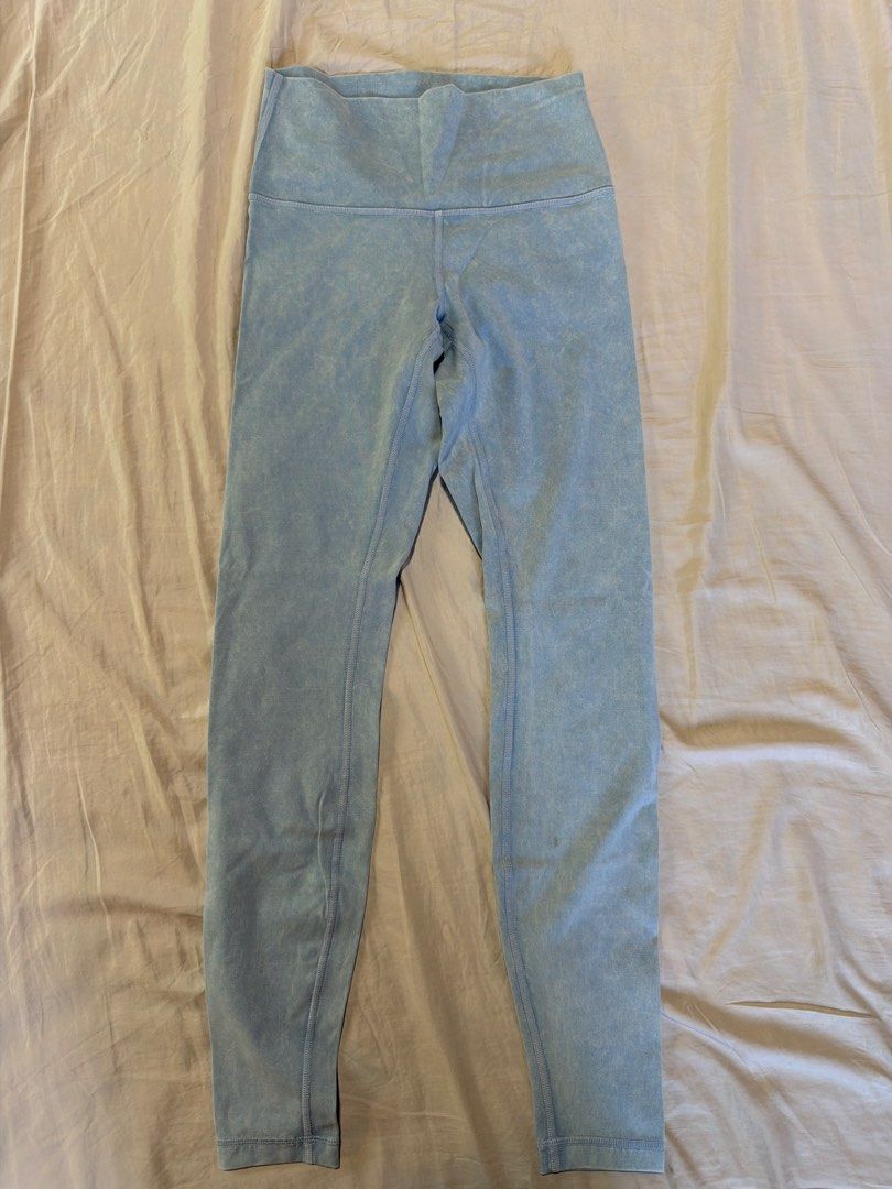 Lululemon Align High-Rise Leggings - Washed Blue (Category: Activewear) located in Taguig. Submitted by celinesells222 (Listing ID 1463137065, Image 1). Description: - Washed blue Lululemon Align leggings - High-rise fit - Super soft and comfortable fabric - Ideal for yoga or everyday wear - Light, faded blue color with subtle marbling - Elastic waistband - Full length - Shipping fee +150.