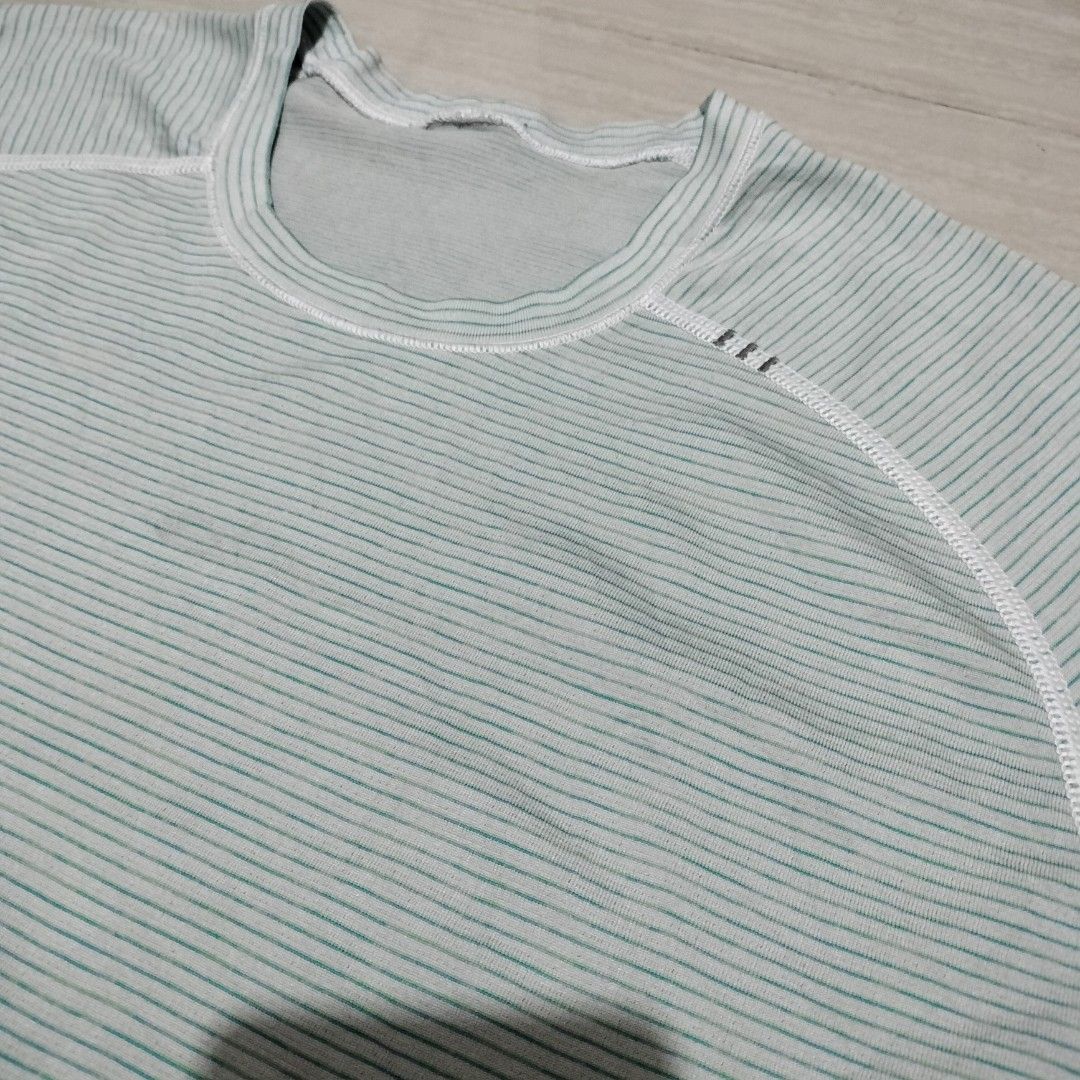 LULULEMON METAL VENT SHIRT (Category: Activewear) located in Sariaya. Submitted by social_animalz (Listing ID 1463290578, Image 3). Description: 19.5 x 27 green stripes needs washing only shipping fee is not included.