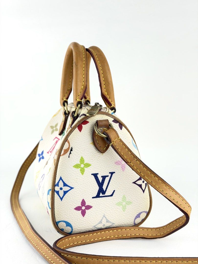 LV x Takashi Murakami Monogram Multicolore Mini Speedy (Category: Luxury Bags & Wallets) located in Manila. Submitted by luvluxe.mnl (Listing ID 1463260553, Image 3). Description: Mini size- but fits a lot of small stuffs Rare piece!! Hard to source as this design had been discontinued Vintage piece!! With signs of use—seen on picture but is still presentable No functionality issue What you see is what you get Vanchetta still in good condition Ot