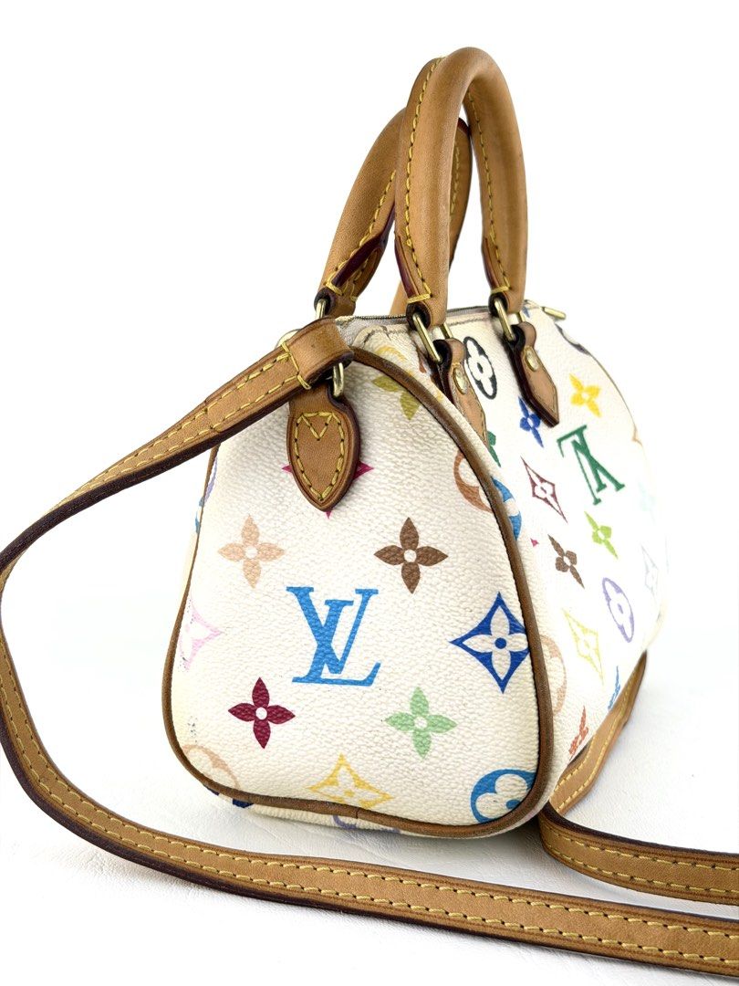 LV x Takashi Murakami Monogram Multicolore Mini Speedy (Category: Luxury Bags & Wallets) located in Manila. Submitted by luvluxe.mnl (Listing ID 1463260553, Image 2). Description: Mini size- but fits a lot of small stuffs Rare piece!! Hard to source as this design had been discontinued Vintage piece!! With signs of use—seen on picture but is still presentable No functionality issue What you see is what you get Vanchetta still in good condition Ot