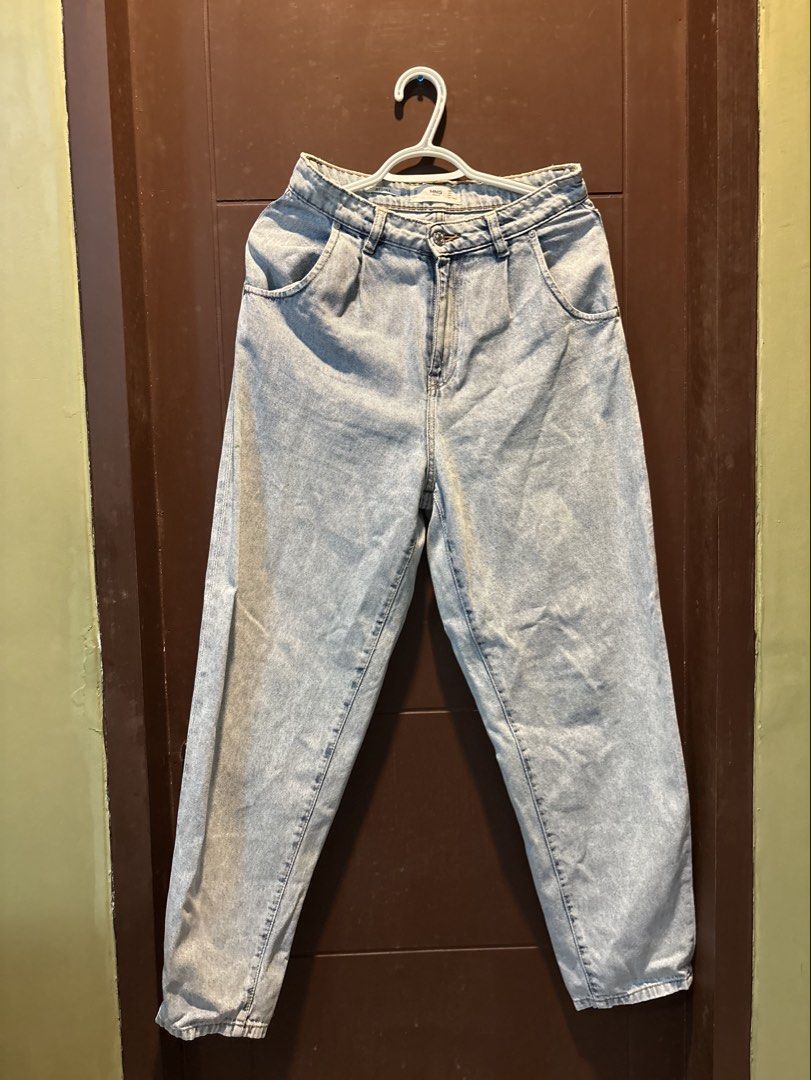 Mango — Mom Jeans (Category: Jeans) located in Paranaque City. Submitted by margauxm (Listing ID 1463265422, Image 1). Description: [MANGO — Mom Jeans] — US4 Size — Very well-used! In slightly good condition — Can easily be dressed up or dressed down — One of my favorite denim jeans :( — Has green paint stains, and a hole at the back, see photos! RFS: Decluttering.