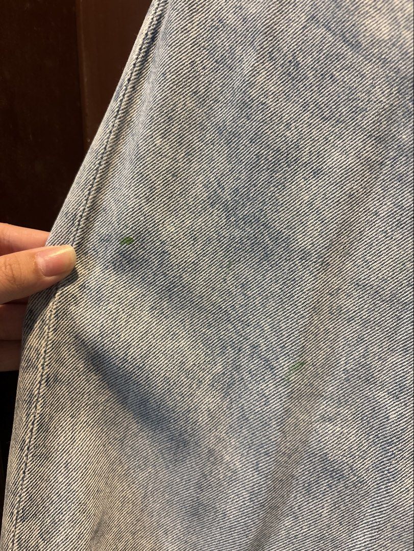 Mango — Mom Jeans (Category: Jeans) located in Paranaque City. Submitted by margauxm (Listing ID 1463265422, Image 3). Description: [MANGO — Mom Jeans] — US4 Size — Very well-used! In slightly good condition — Can easily be dressed up or dressed down — One of my favorite denim jeans :( — Has green paint stains, and a hole at the back, see photos! RFS: Decluttering.