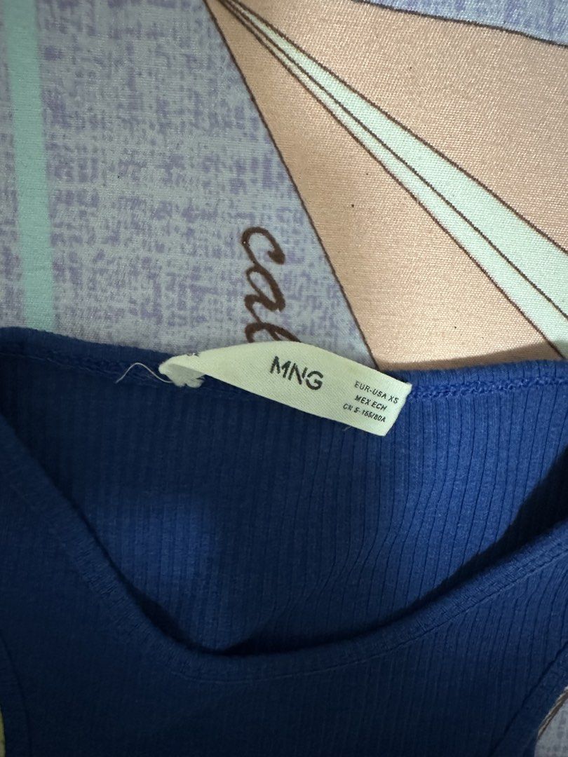 Mango Ribbed Tank Top - Blue (Category: Sleeveless) located in Manila. Submitted by joan.here (Listing ID 1463225394, Image 2). Description: Brand: mango Rfs: decluttering Mop: bank transfer Delivery: sf c/o buyer Loc: tondo manila .