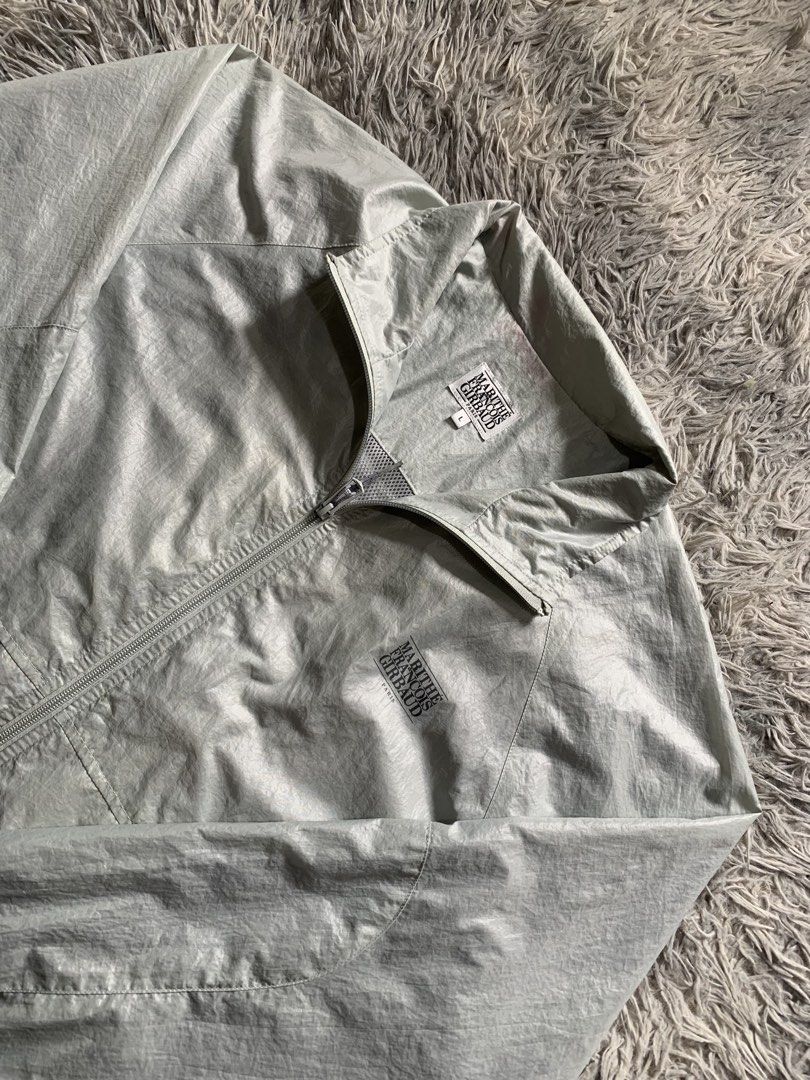MARITHE FRANCOIS GIRBAUD Light Grey Zip Up Jacket Size L (Category: Coats, Jackets and Outerwear) located in Cebu City. Submitted by ninyothrift (Listing ID 1463183885, Image 2). Description: - Light grey Marithe Francois Girbaud jacket - Size L - Zip-up front with collar - Elasticated cuffs and hem - Two side pockets - Mesh lining inside - Ideal for layering or light outerwear - Dimes: 25x28 - As new condition - issue stain not sure if washable.