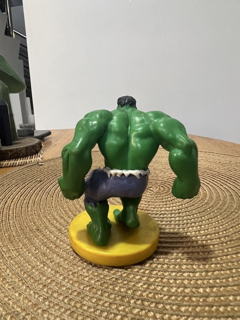 Marvel The Incredible Hulk Action Figure Toy (Category: Figurines & Statues) located in Bocaue. Submitted by kwon_017 (Listing ID 1463125476, Image 2). Description: - Vintage Incredible Hulk toy figure - Stands on a yellow base with a radioactive symbol - Classic green figure with purple pants - Ideal for collectors and Marvel universe fans - Great display piece.