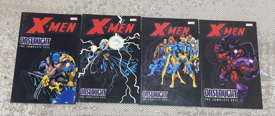 Marvel X-Men Onslaught The Complete Epic Graphic Novels (Category: Comics & Manga) located in Paranaque City. Submitted by safehands1 (Listing ID 1463228151, Image 1). Description: - Complete X-Men Onslaught Saga - Includes all 4 volumes - Tells the full story of this major Marvel event - Perfect for X-Men collectors 1500 each 5500 as pack.