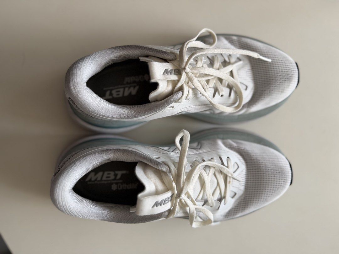 MBT White Running Shoes Size 8.5 (Category: Sneakers) located in Manila. Submitted by yasminehannah (Listing ID 1463123047, Image 3). Description: used 3x only. great for running. even for hyrox training cos the grip is great for sled push / pull. original price is PHP 9,895. .