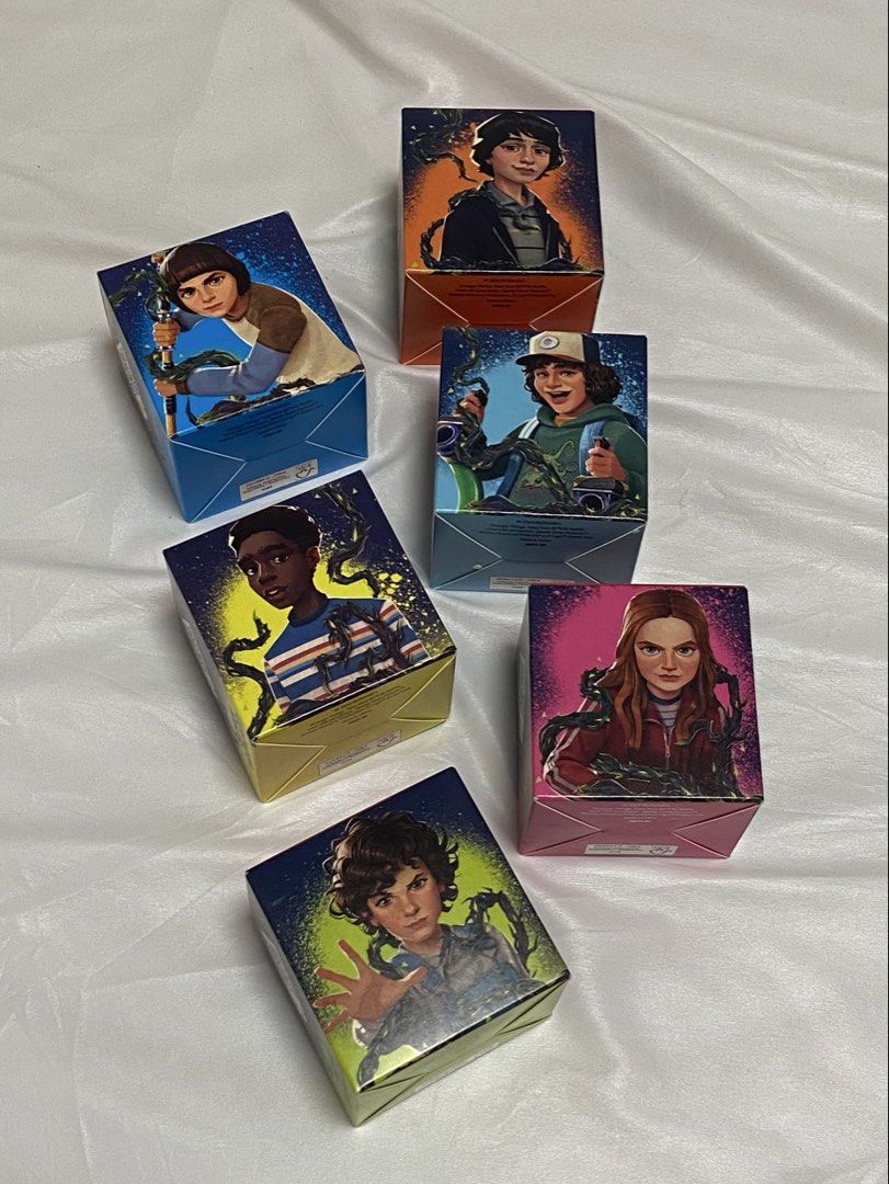 McDonald’s Stranger Things Set (Category: Designer & Blind Box Toys) located in Samal. Submitted by badbetch (Listing ID 1463128529, Image 1). Description: FOR SALE!!! - Mcdo x Stranger Things Figurines - Comes with its box and instructions inside - Toys were stored after opening - Included the OG Squad Mike, Dustin, Lucas, Will, Eleven and Max - Sold as set only! MOP: GCASH MOD: JNT / SPX.