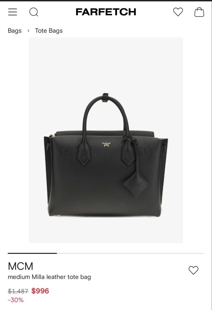 MCM Milla Bag (Category: Luxury Bags & Wallets) located in Quezon City. Submitted by arterg (Listing ID 1463230361, Image 3). Description: Bought US The leather tote features brass hardware and an contrasting color removable shoulder strap with an 18" drop. While simple, the overall design is clean and luxurious with dimensions that make it perfect for everyday use. • black • top handle • logo detail • gold-tone hardware Outer: Calf Leather 100% 