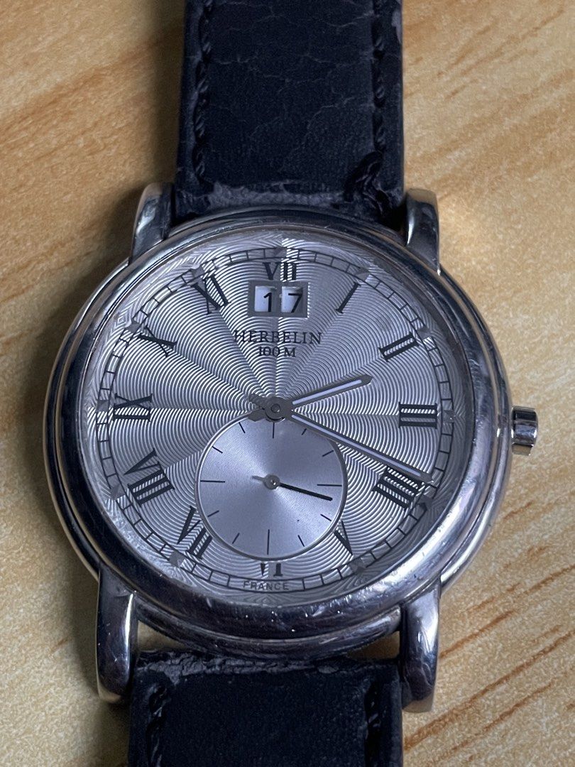 Michael Herbelin Paris (Category: Men's Watches) located in Taguig. Submitted by tester1x (Listing ID 1463208967, Image 2). Description: Secondhand Used Watch Michael Herbelin Paris Made in France Swiss Mov’t 18243 Textured Dial Sapphire Crystal Stainless Steel Front Stainless Steel Back 39.2mm Replacement Strap, Buckle .