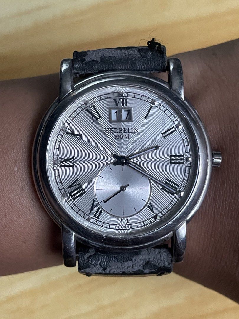 Michael Herbelin Paris (Category: Men's Watches) located in Taguig. Submitted by tester1x (Listing ID 1463208967, Image 1). Description: Secondhand Used Watch Michael Herbelin Paris Made in France Swiss Mov’t 18243 Textured Dial Sapphire Crystal Stainless Steel Front Stainless Steel Back 39.2mm Replacement Strap, Buckle .