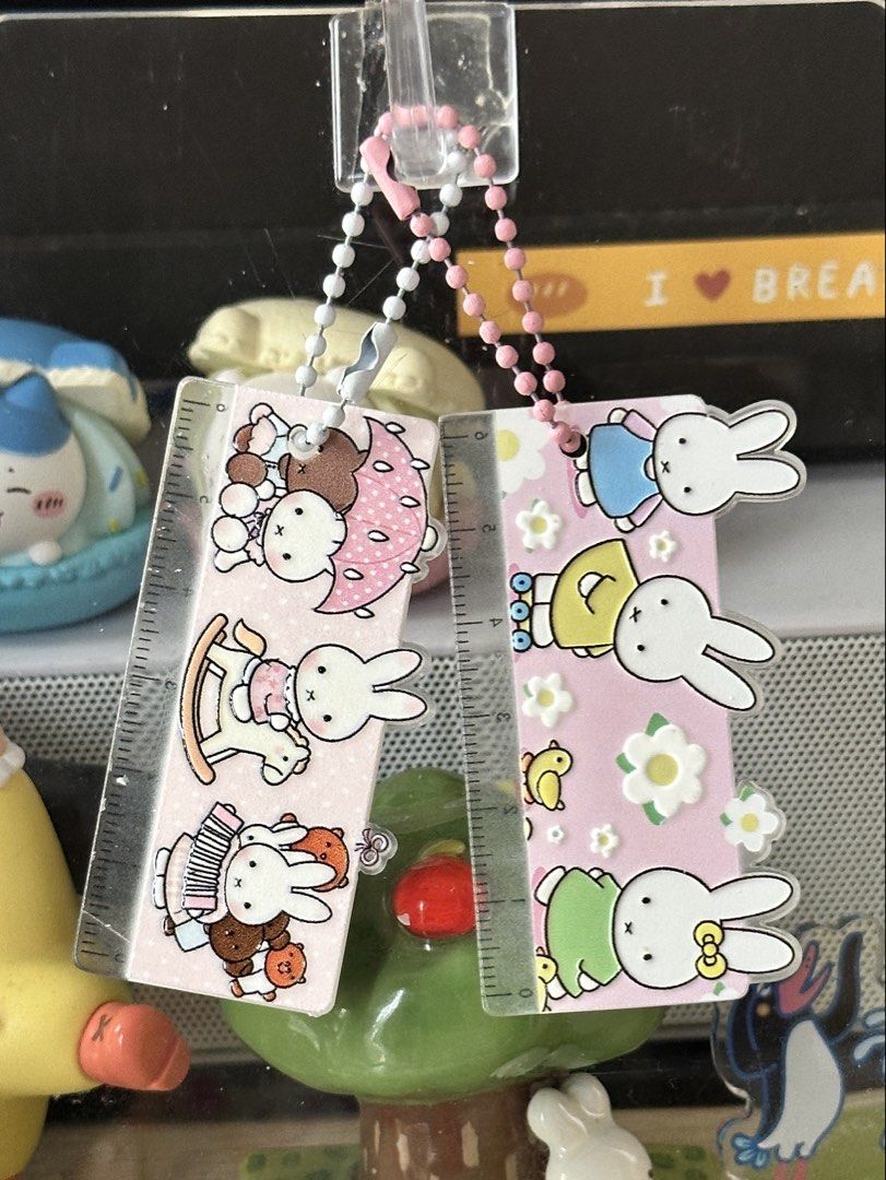 Miffy keychain rulers (Category: Stationery & School Supplies) located in Cainta. Submitted by pomocha (Listing ID 1463259166, Image 1). Description: 🍀Please read before ordering🍀 🐰 Miffy Activities - ₱40 AVAILABLE 🐰Miffy Classic flower - ₱40 AVAILABLE 🍎These charms are handmade by me 🍎When being delivered to you they will be packed with care with proper packaging (plastic and paper backing) for your charm 🫶 🍎There is usually no duplicate