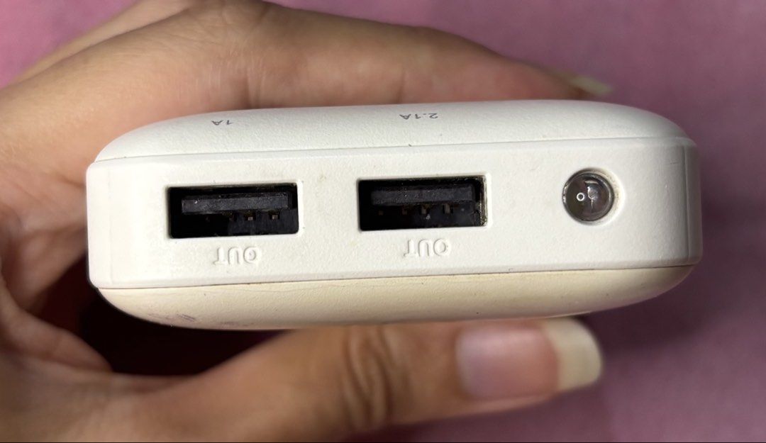 Miniso Powerbank (Category: Batteries & Power Banks) located in Consolacion. Submitted by blancasbusiness (Listing ID 1463172486, Image 2). Description: Used several times 6000mAh With a flashlight It has stains but is in good condition 2 USB Type A and 1 USB micro PM for further inquiries.