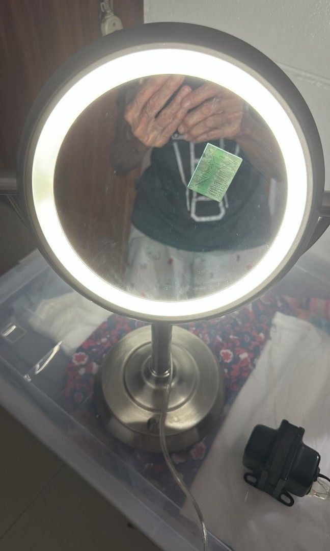 Mirror with light (Category: Lighting) located in Marikina City. Submitted by joyful.finds (Listing ID 1463160446, Image 2). Description: 110v.