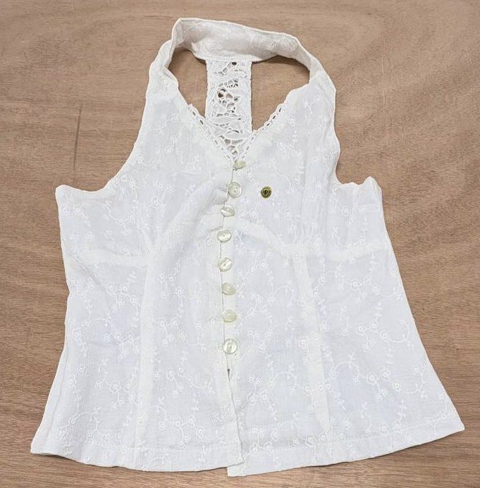 miu the label white papillon halter top (small) (Category: Sleeveless) located in Quezon City. Submitted by peppersclosett (Listing ID 1463285080, Image 2). Description: - brand new never worn - maribank bpi gotyme ub - lalamove j&t grab.