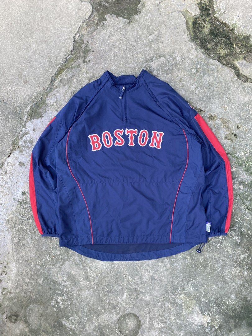 MLB Boston Red Sox Majestic Convertible Jacket (Category: Coats, Jackets and Outerwear) located in Manila. Submitted by zefrylle_co (Listing ID 1463218634, Image 1). Description: MLB Boston Red Sox Majestic Convertible Jacket ₱1599 - Navy/Red - Excellent condition - Ready to wear - No issue - 2 in 1 - Lightweight - Cool base - Best fit XL Measurement: 27x31 (L-XL) DM to purchase!.