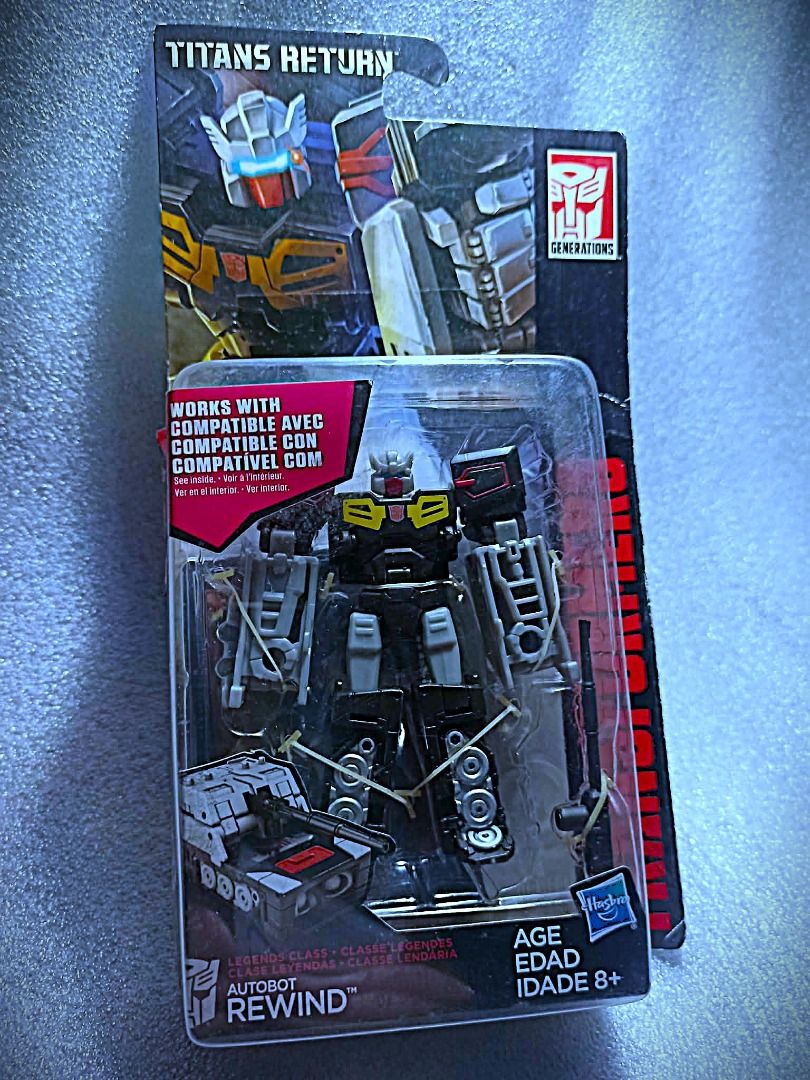 MOC Titans Return REWIND Hasbro Legend Class Autobot Transformers (Category: Action & Battle Toys) located in Pasay City. Submitted by Chariselyn (Listing ID 1463213273, Image 1). Description: MOC Titans Return REWIND (1,000+sf) Hasbro Legend Class Autobot Transformers Series: Titans Return, 2017 Scale: 4 inches Stock: 1 Card Condition: 9/10 Issues: 0 Accessories: Complete Mode of Payment: GCash or through your rider Shipping options: Payment fir