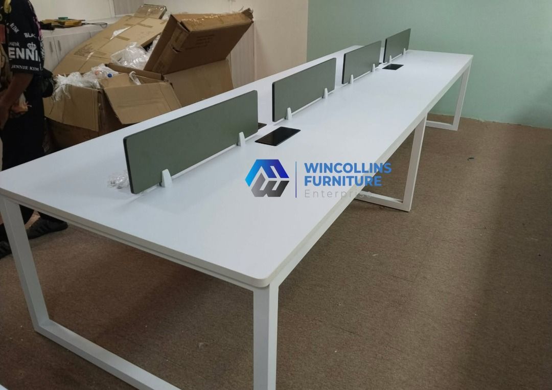MODULAR WORKSTATION 4 SEATERS OFFICE PARTITION (Category: Office Furniture & Fixtures) located in Caloocan City. Submitted by wincollins34516 (Listing ID 1463141145, Image 3). Description: MODULAR WORKSTATION CUBICLES OFFICE PARTITION 📩 For inquiries and a FREE quotation, message us today! Ms. Mia 📱 09772709168 📘 Wincollins Furniture Enterprise Direct Suppliers We offer: ✔️ Customized Reception Table ✔️ Gang Chairs ✔️ L-Shape Executive Table ✔
