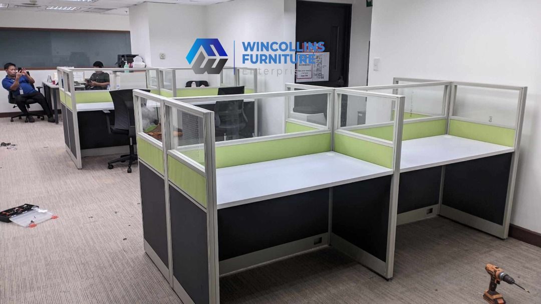 MODULAR WORKSTATION CUBICLE OFFICE PARTITION - FABRIC WITH/WITHOUT GLASS PARTITION (Category: Office Furniture & Fixtures) located in Caloocan City. Submitted by wincollins34516 (Listing ID 1463130440, Image 3). Description: MODULAR WORKSTATION CUBICLES OFFICE PARTITION 📩 For inquiries and a FREE quotation, message us today! Ms. Mia 📱 097******68 📘 Wincollins Furniture Enterprise Direct Suppliers We offer: ✔️ Customized Reception Table ✔️ Gang