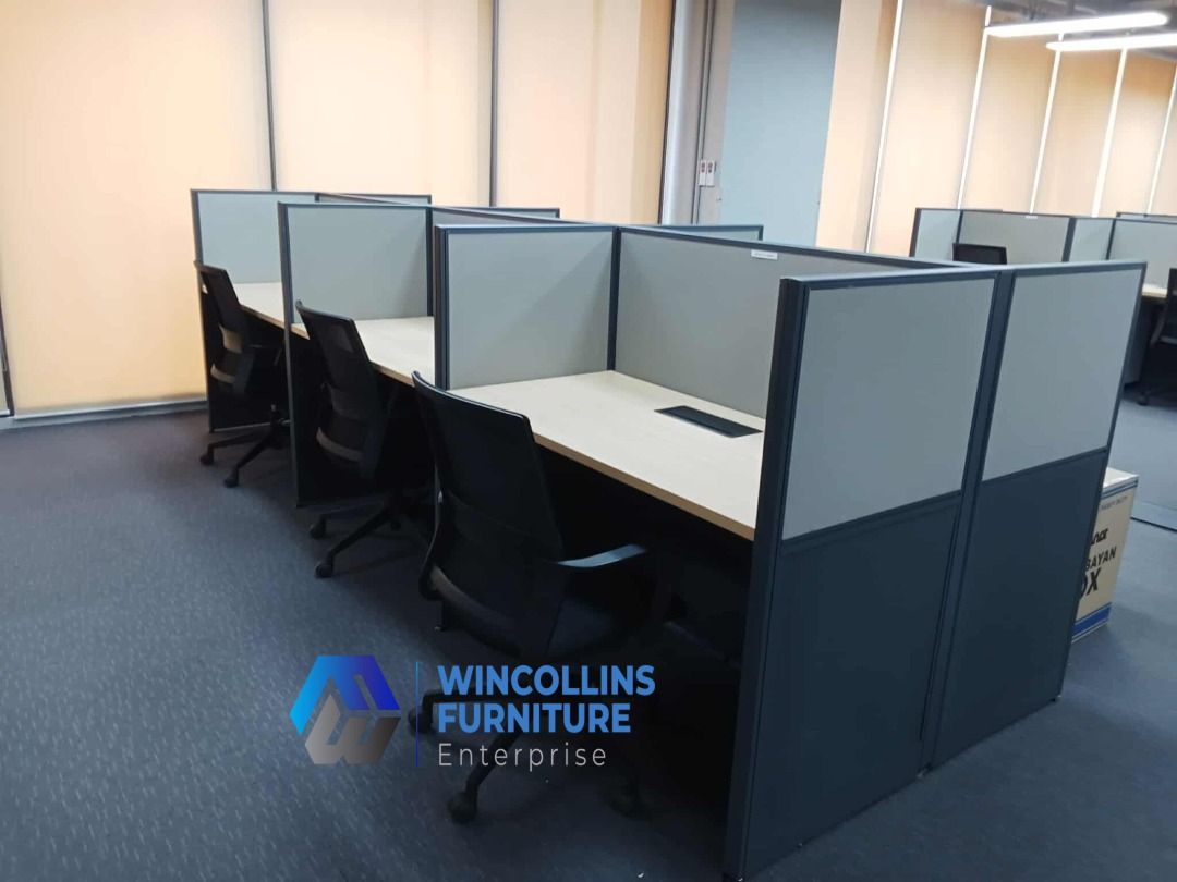 MODULAR WORKSTATION CUBICLE OFFICE PARTITION - MDOUALR TABLE PARTITION (Category: Office Furniture & Fixtures) located in Caloocan City. Submitted by wincollins34516 (Listing ID 1463132075, Image 1). Description: MODULAR WORKSTATION CUBICLES OFFICE PARTITION 📩 For inquiries and a FREE quotation, message us today! Ms. Mia 📱 09772709168 📘 Wincollins Furniture Enterprise Direct Suppliers We offer: ✔️ Customized Reception Table ✔️ Gang Chairs ✔️ L