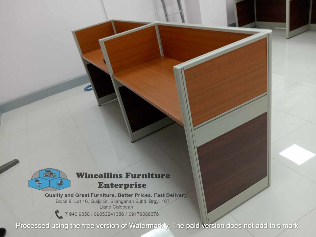 MODULAR WORKSTATION CUBICLE OFFICE PARTITION - MODULAR TABLE PARTITION (Category: Office Furniture & Fixtures) located in Caloocan City. Submitted by wincollins34516 (Listing ID 1463132289, Image 3). Description: MODULAR WORKSTATION CUBICLES OFFICE PARTITION 📩 For inquiries and a FREE quotation, message us today! Ms. Mia 📱 09772709168 📘 Wincollins Furniture Enterprise Direct Suppliers We offer: ✔️ Customized Reception Table ✔️ Gang Chairs ✔️ L