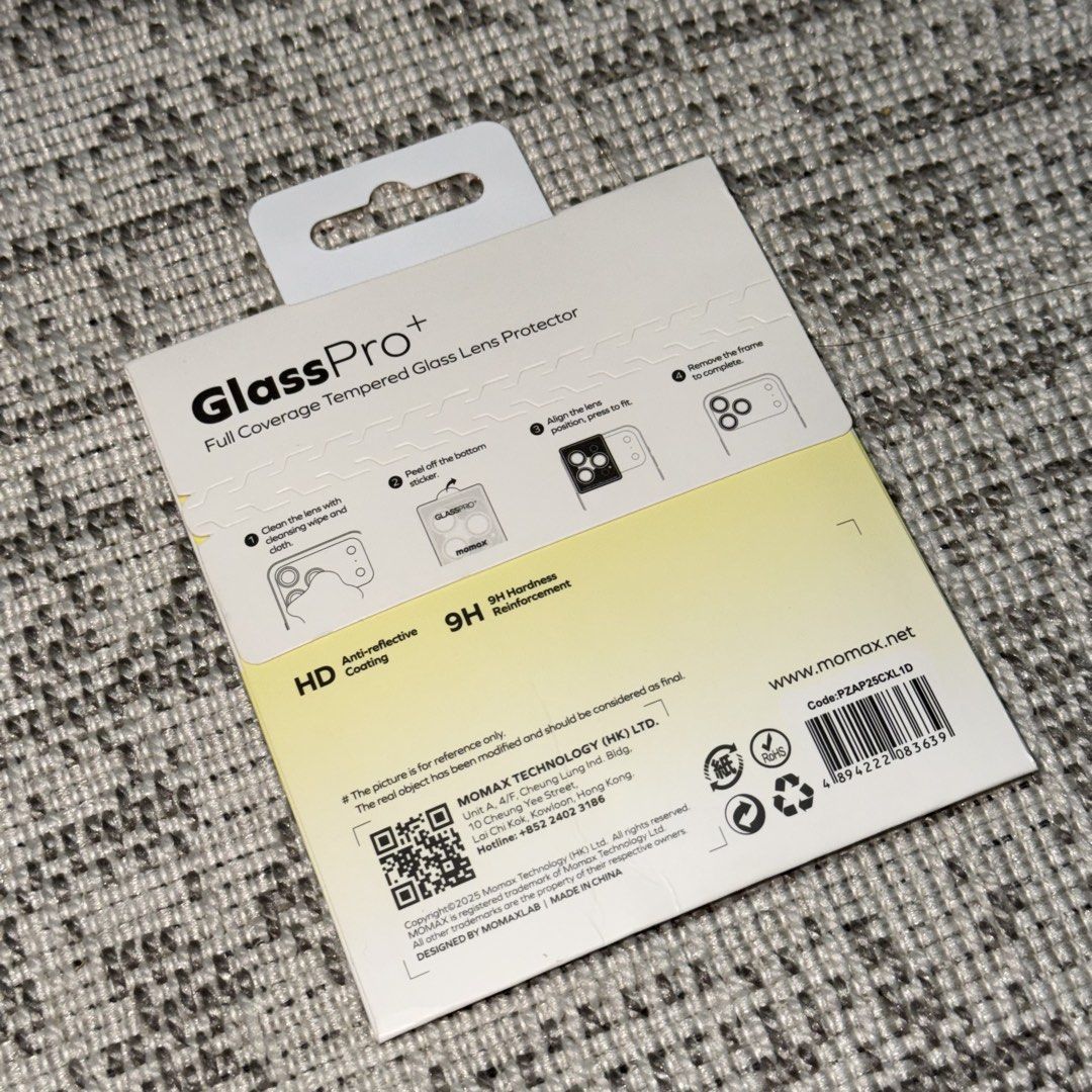 Momax Glass Pro+ Lens Protector ( iPhone 17 Pro) (Category: Other Mobile & Gadget Accessories) located in Marikina City. Submitted by icebear0821 (Listing ID 1463247939, Image 2). Description: - Brand New (Sealed) - Bought from Beyond the Box (UPTC Branch) .