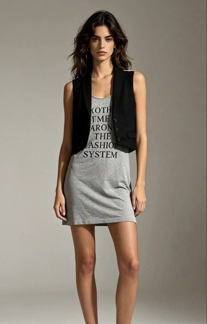 MOSCHINO (LOVE) (Category: Dresses) located in Davao. Submitted by sart0ria85 (Listing ID 1463273853, Image 2). Description: A gray stretchable dress with black built in vest. 100% COTTON MADE IN CHINA 🇨🇳 MEDIUM. Size 6 EXCELLENT CONDITION (95/100).