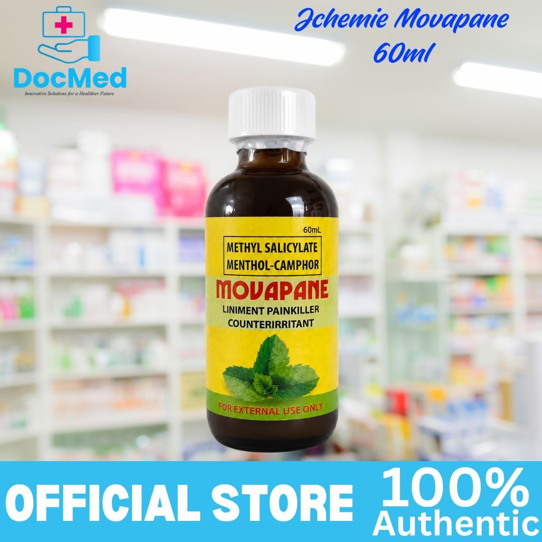 Movapane Liniment Painkiller Counterirritant 60ml (Category: Looking For) located in Quezon City. Submitted by zee_010200 (Listing ID 1463204828, Image 3). Description: - Movapane Liniment for fast pain relief - Contains Methyl Salicylate, Menthol, and Camphor - Acts as a counterirritant - For external use only - 60ml bottle - Authentic product from DocMed Official Store.