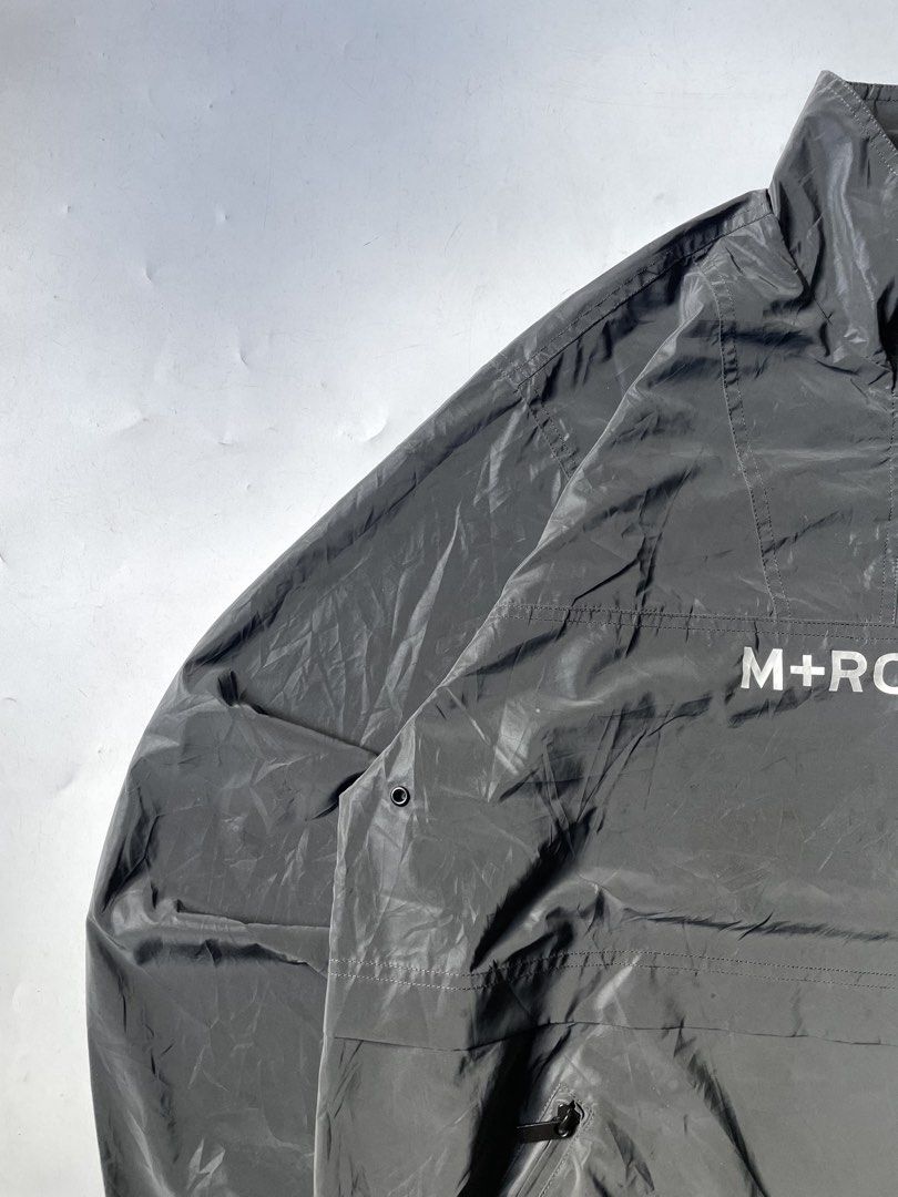 M+RC Noir Hmu Mid Zipper Reflective Logo Track Jacket (Category: Coats, Jackets and Outerwear) located in Baguio. Submitted by chronicles_cache (Listing ID 1463264815, Image 3). Description: Condition: Great Size tagged: M Width: 23.5 Length: 28.5 Shoulder: 20 Sleeve: 26.5 .