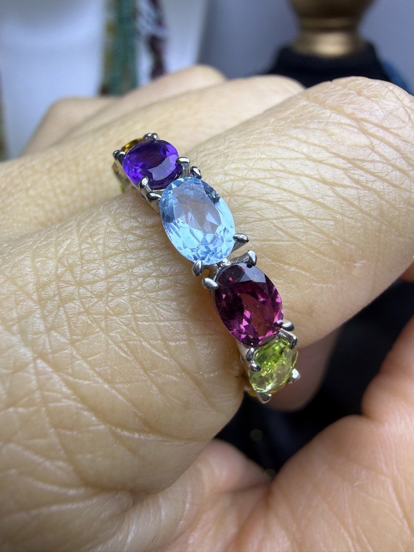 Multigem Eternity Ring - full (Category: Rings) located in Baguio. Submitted by mooi.kuryba (Listing ID 1463224408, Image 3). Description: Bring a burst of sparkle to your style with our dazzling multigem eternity ring—a vibrant celebration of color, elegance, and timeless beauty. 🌈 Perfect for any occasion, and now you can own it! ✨ Brand New in S925 Setting ✨ Natural Multigems full eternity ring 💍 Faceted Oval cut 💎 Size 7 & 8 💍 @ 4,588 PHP