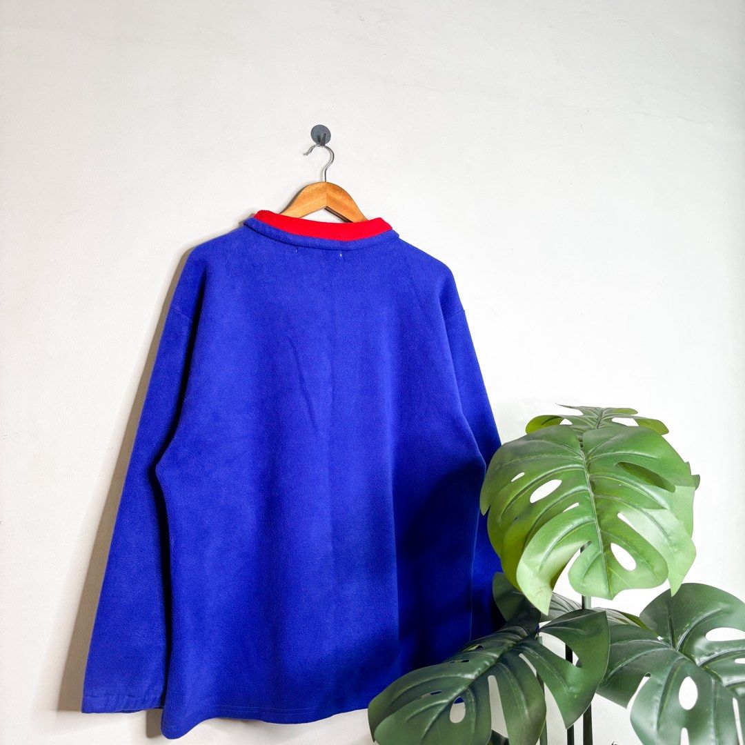 Nautica | Quarter Zip Sweater. (Category: Coats, Jackets and Outerwear) located in Manila. Submitted by bypiecesandstories (Listing ID 1463227989, Image 2). Description: Nautica | Quarter Zip Sweater. 799 PHP 🧡 Perfect Condition Can Fit — Medium to X Large Dimensions — W 24.5" L 29" A classic Nautica quarter zip in blue and red. Simple, sporty, and easy to wear when you want a casual look with a little more character. • REMINDERS • — Read the Ru