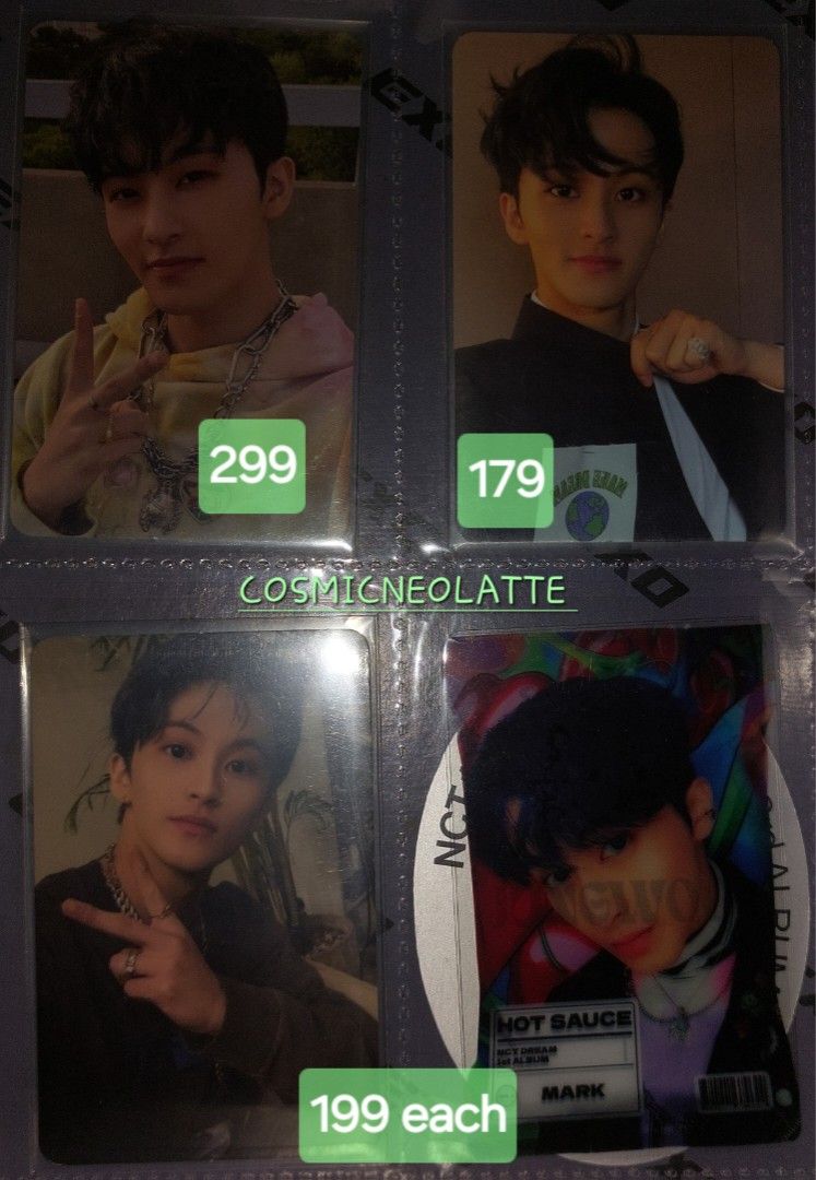 NCT 127 / NCT DREAM MARK PHOTOCARD (Category: K-Wave Merchandise) located in Daet. Submitted by CosmicNeoLatte (Listing ID 1320453584, Image 3). Description: Selling NCT Photocard (PC) collections. ***NCT MARK Photocard*** 🤑 Please refer to photos for options and pricing. **Item(s) available unless marked "✨️SOLD"** ✔️ Clean, good condition, kept in PC binder Note: Distorts on the photo are due to lights and clear plastic cover from the PC binde