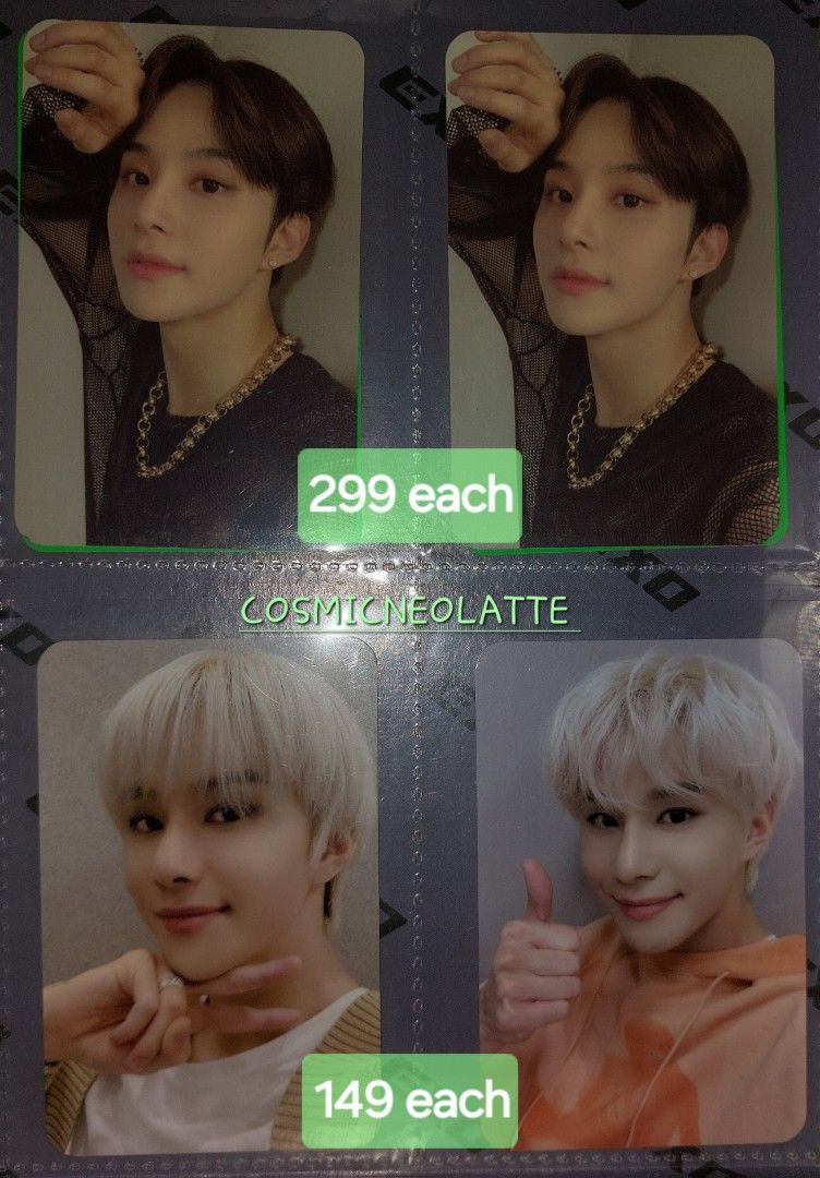 NCT 127 (JAEHYUN / JUNGWOO) PHOTOCARD (Category: K-Wave Merchandise) located in Daet. Submitted by CosmicNeoLatte (Listing ID 1320454925, Image 2). Description: Selling NCT Photocard (PC) collections. ***NCT Photocard*** 🍑JAEHYUN 🐶JUNGWOO 🤑 Please refer to photos for options and pricing. **Item(s) available unless marked "✨️SOLD"** ✔️ Clean, good condition, kept in PC binder Note: Distorts on the photo are due to lights and clear plastic cover