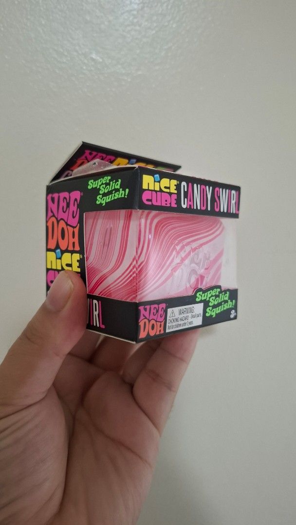 RARE NeeDoh Nice Cube Candy Swirl - Authentic (Category: Designer & Blind Box Toys) located in Pasay City. Submitted by mshannahpi (Listing ID 1463219296, Image 3). Description: - RARE! Authentic Needoh Candy Swirl - Design: Candy Swirl - Color: Pink and White - Features: Super solid, great for fidgeting/squeezing - Recommended Age: 3 years and up.